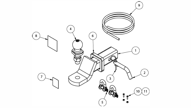 03191RW - Towball Mount Kit to suit Toyota HiLux (10-2015 on)